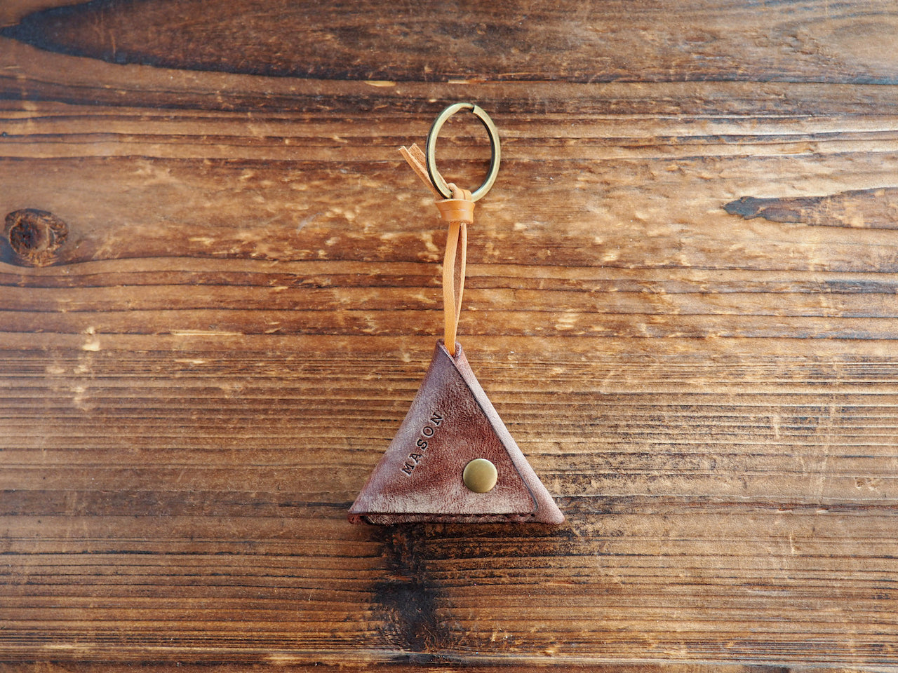 Personalized Leather Folded Guitar Pick Holder Keychain #Ghost Brown | Handmade Leather Goods | Personalized Gifts | ES Corner