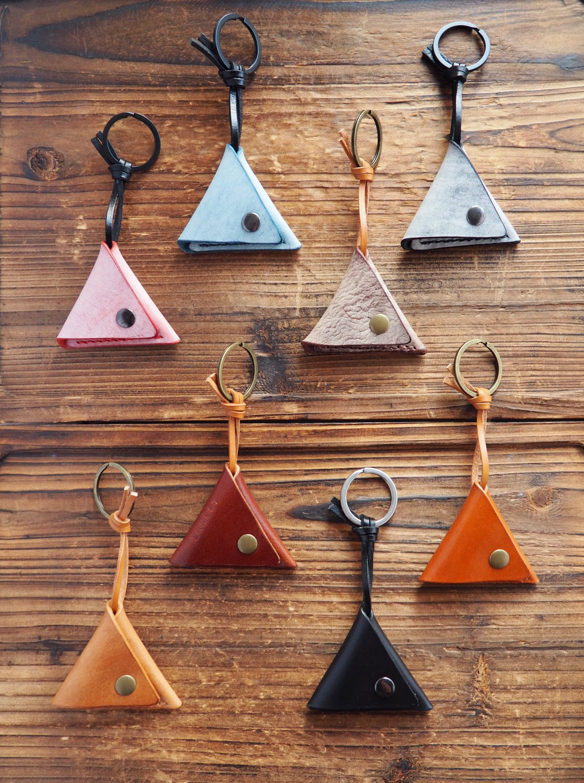 Personalized Leather Folded Guitar Pick Holder Keychain #8 colors available #Ghost Red #Ghost Blue #Ghost Brown #Ghost Black #Brown #Whiskey Brown #Black #Honey Brown | Handmade Leather Goods | Personalized Gifts | ES Corner