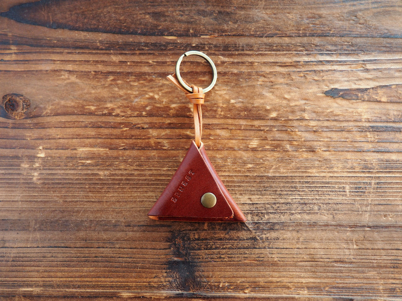 Personalized Leather Folded Guitar Pick Holder Keychain #Whiskey Brown | Handmade Leather Goods | Personalized Gifts | ES Corner