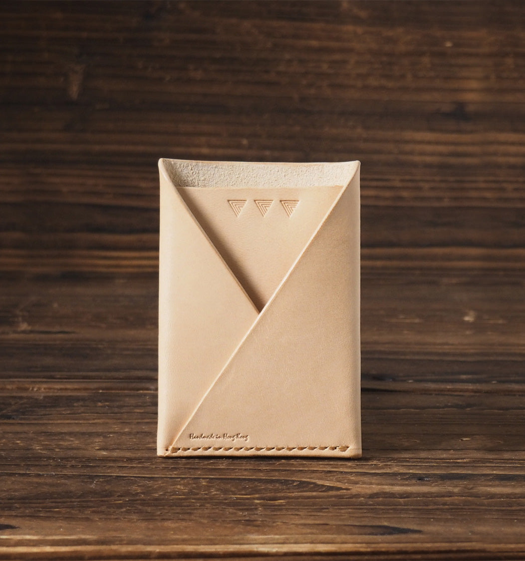 Leather Folded Card Wallet #Natural Nude | Handmade Leather Goods | Personalized Gifts | ES Corner