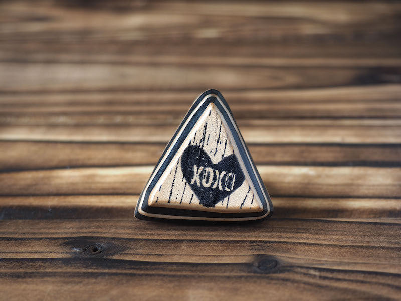 ES Corner Handmad Leather Hugs and Kisses Ring Acronym Hand Stamped Simple Style