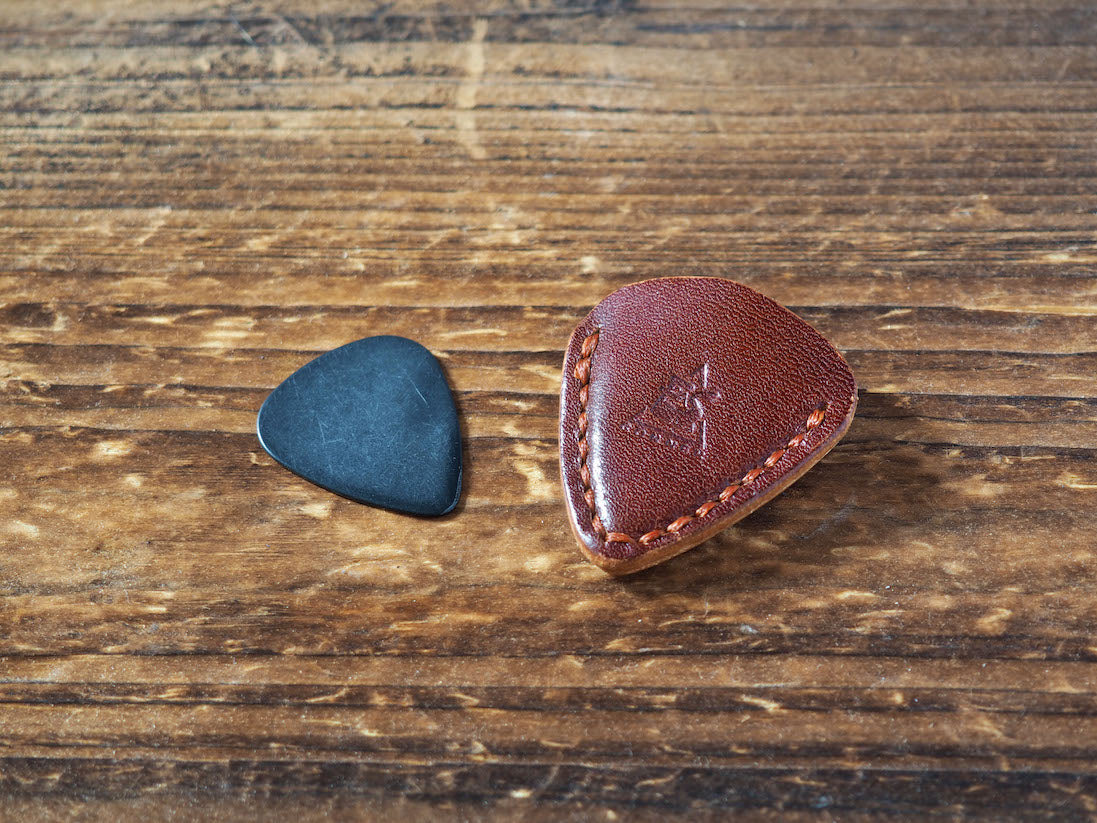 Personalized Teardrop Guitar Pick Holder #Whiskey Brown | Handmade Leather Goods | Personalized Gifts | ES Corner