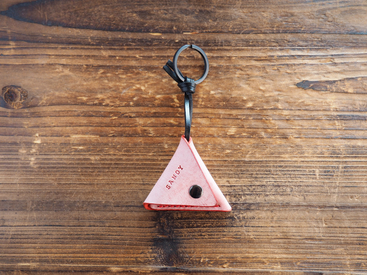 Personalized Leather Folded Guitar Pick Holder Keychain #Ghost Red | Handmade Leather Goods | Personalized Gifts | ES Corner