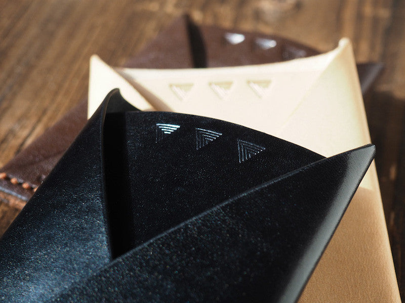 ES Corner Leather Minimal Folded Card Wallet Slim Card Wallet Travel wallet Credit card holder brown natural nude black color options