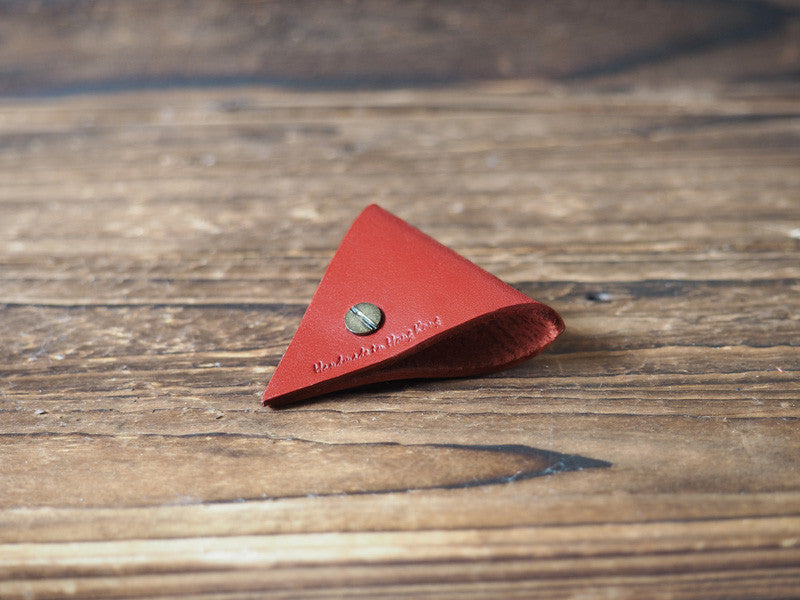 ES Corner Leather Cord Holder Earphone Headphones Cord keeper Red Back