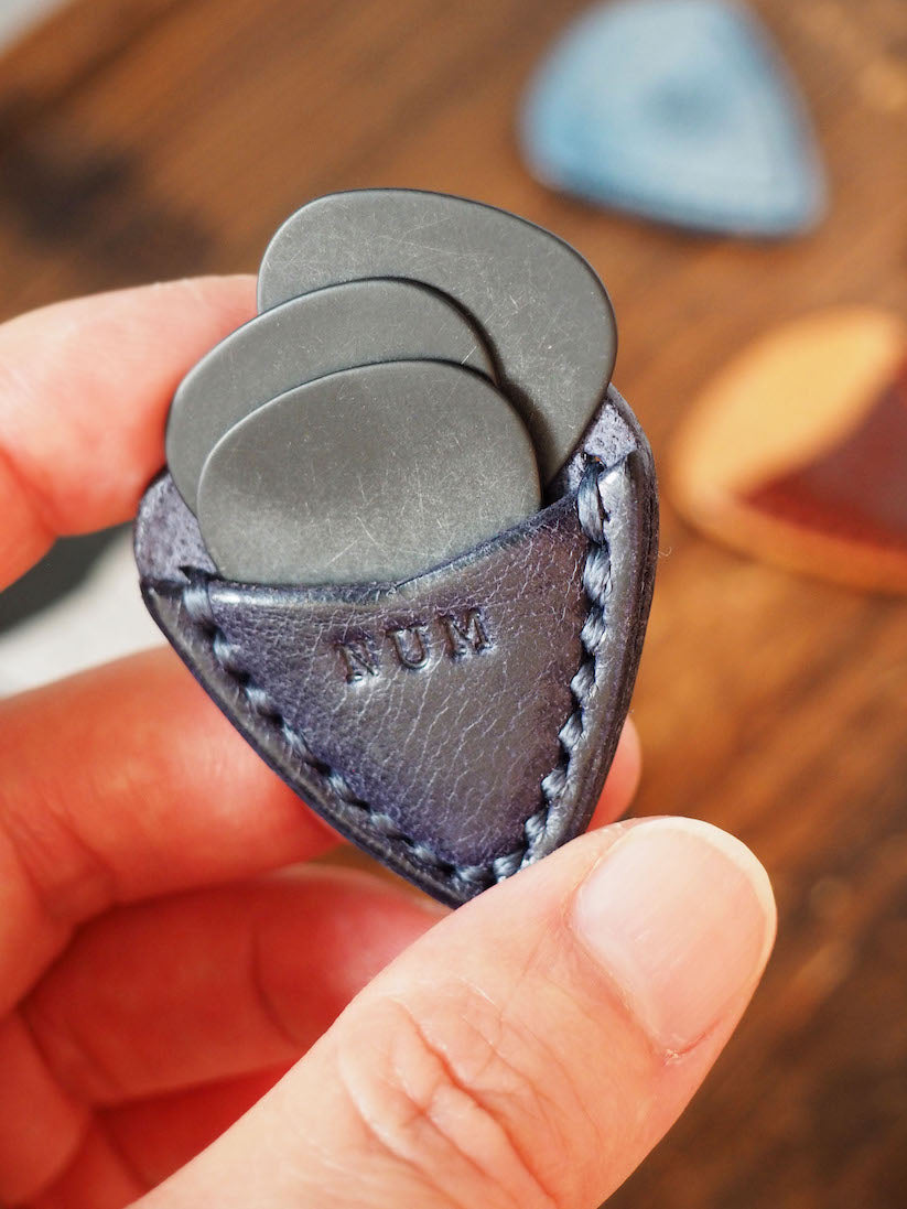 Personalized Teardrop Guitar Pick Holder #Blue | Handmade Leather Goods | Personalized Gifts | ES Corner