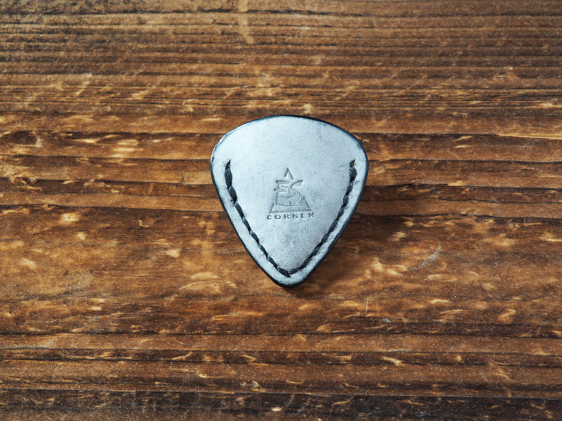 Personalized Teardrop Guitar Pick Holder #Ghost Black | Handmade Leather Goods | Personalized Gifts | ES Corner