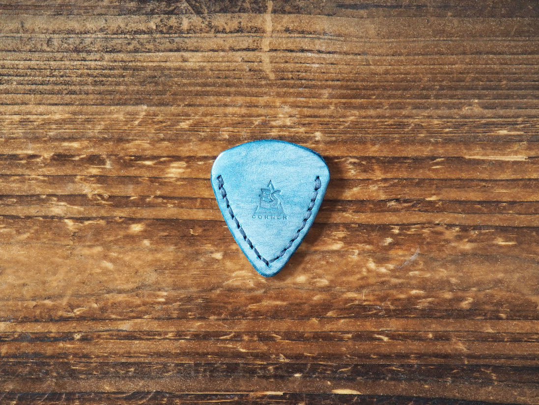 Personalized Teardrop Guitar Pick Holder #Ghost Blue | Handmade Leather Goods | Personalized Gifts | ES Corner