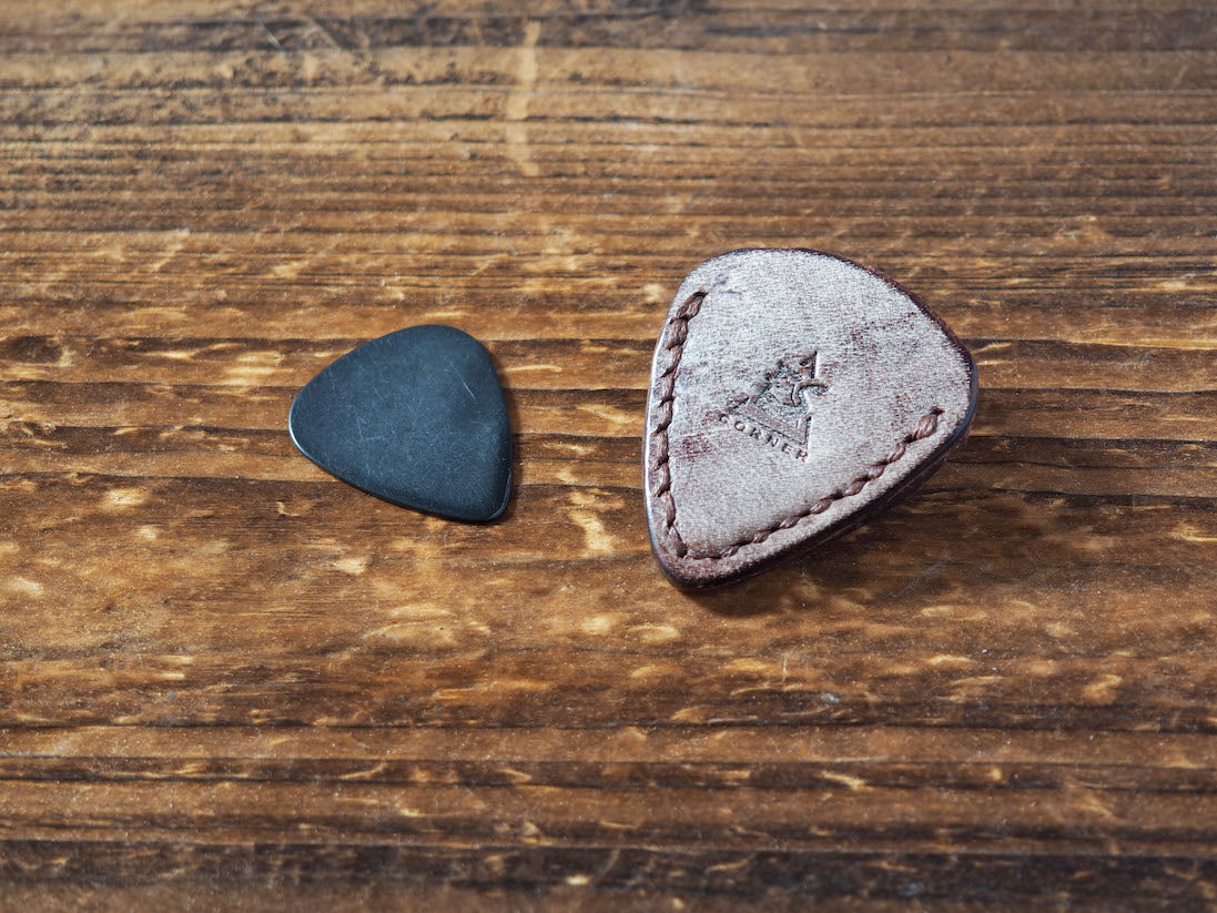 Personalized Teardrop Guitar Pick Holder #Ghost Brown | Handmade Leather Goods | Personalized Gifts | ES Corner