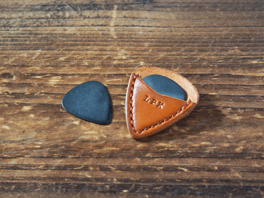 Personalized Teardrop Guitar Pick Holder #Honey Brown | Handmade Leather Goods | Personalized Gifts | ES Corner