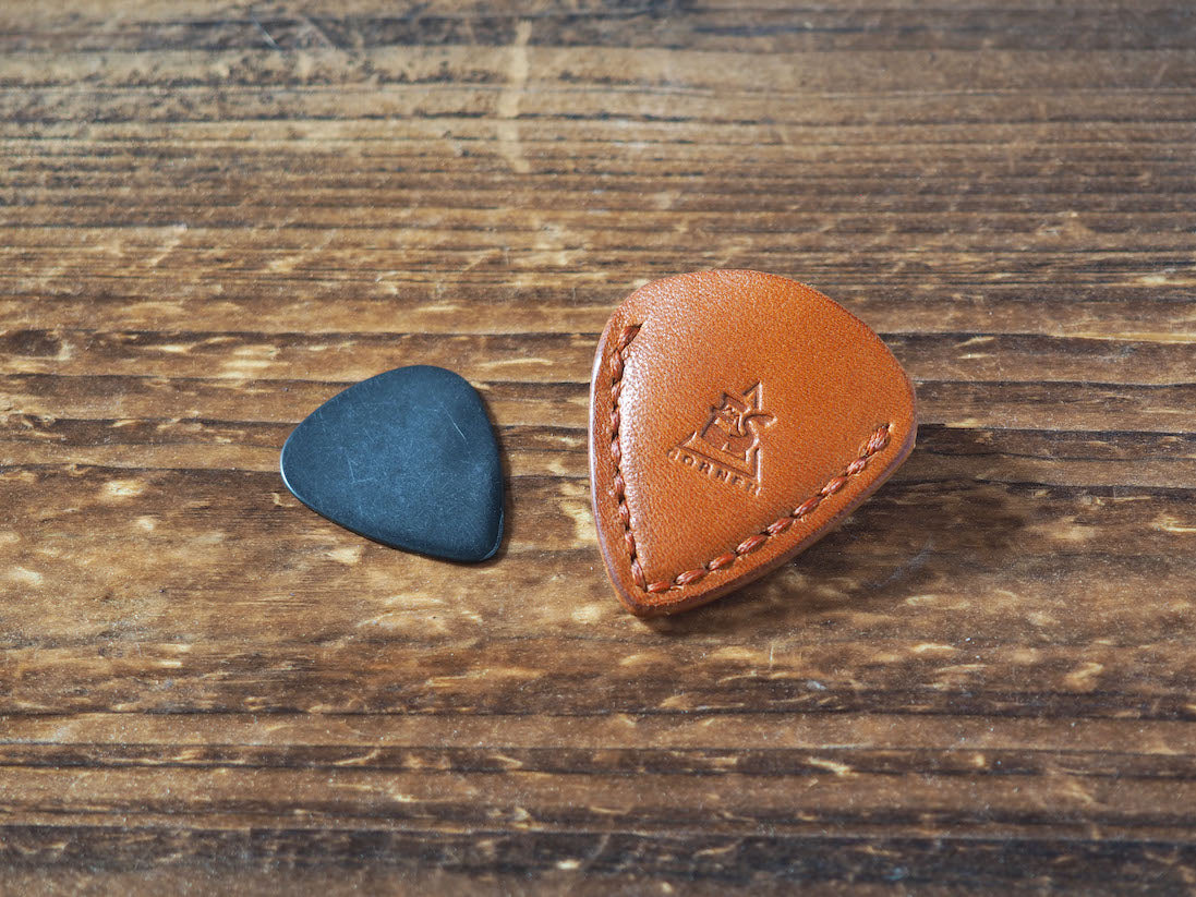 Personalized Teardrop Guitar Pick Holder #Honey Brown | Handmade Leather Goods | Personalized Gifts | ES Corner