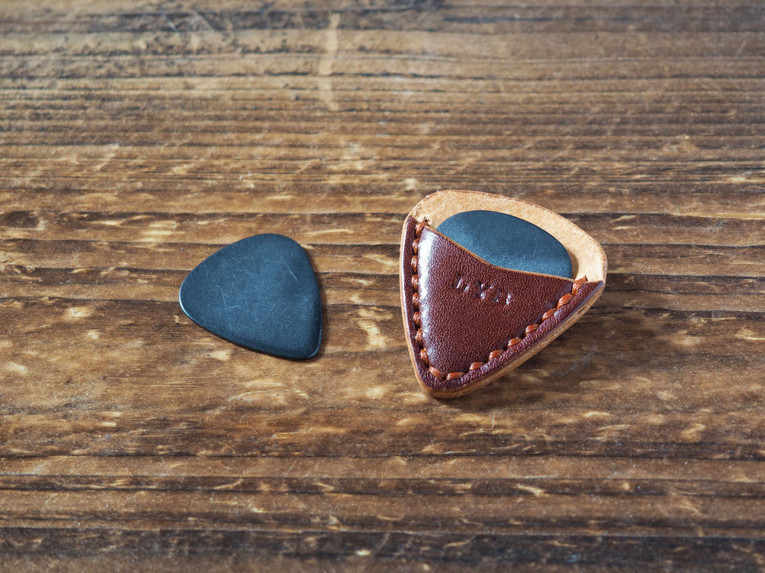 Personalized Teardrop Guitar Pick Holder #Whiskey Brown  | Handmade Leather Goods | Personalized Gifts | ES Corner