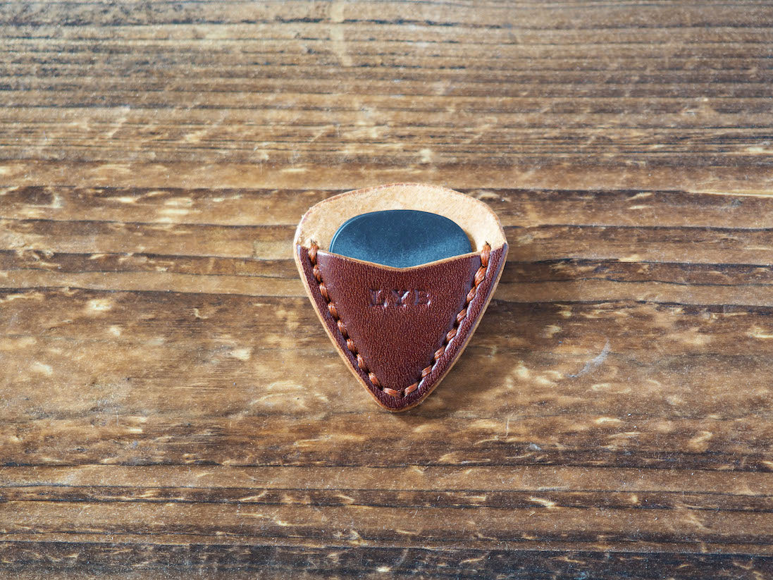 Personalized Teardrop Guitar Pick Holder #Whiskey Brown  | Handmade Leather Goods | Personalized Gifts | ES Corner